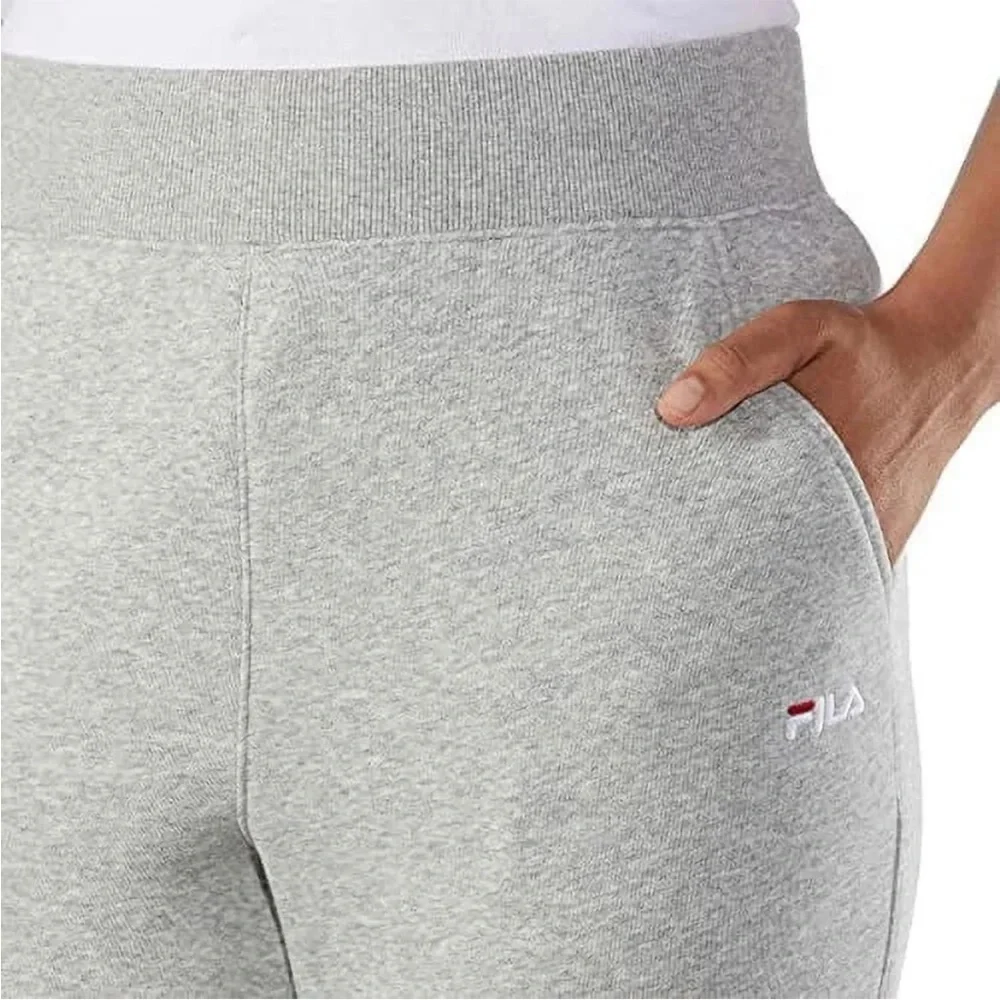 NWT Fila Ladies Fleece Jogger Gray Large Side‎ Pockets Ribbed Waistband & Cuffs